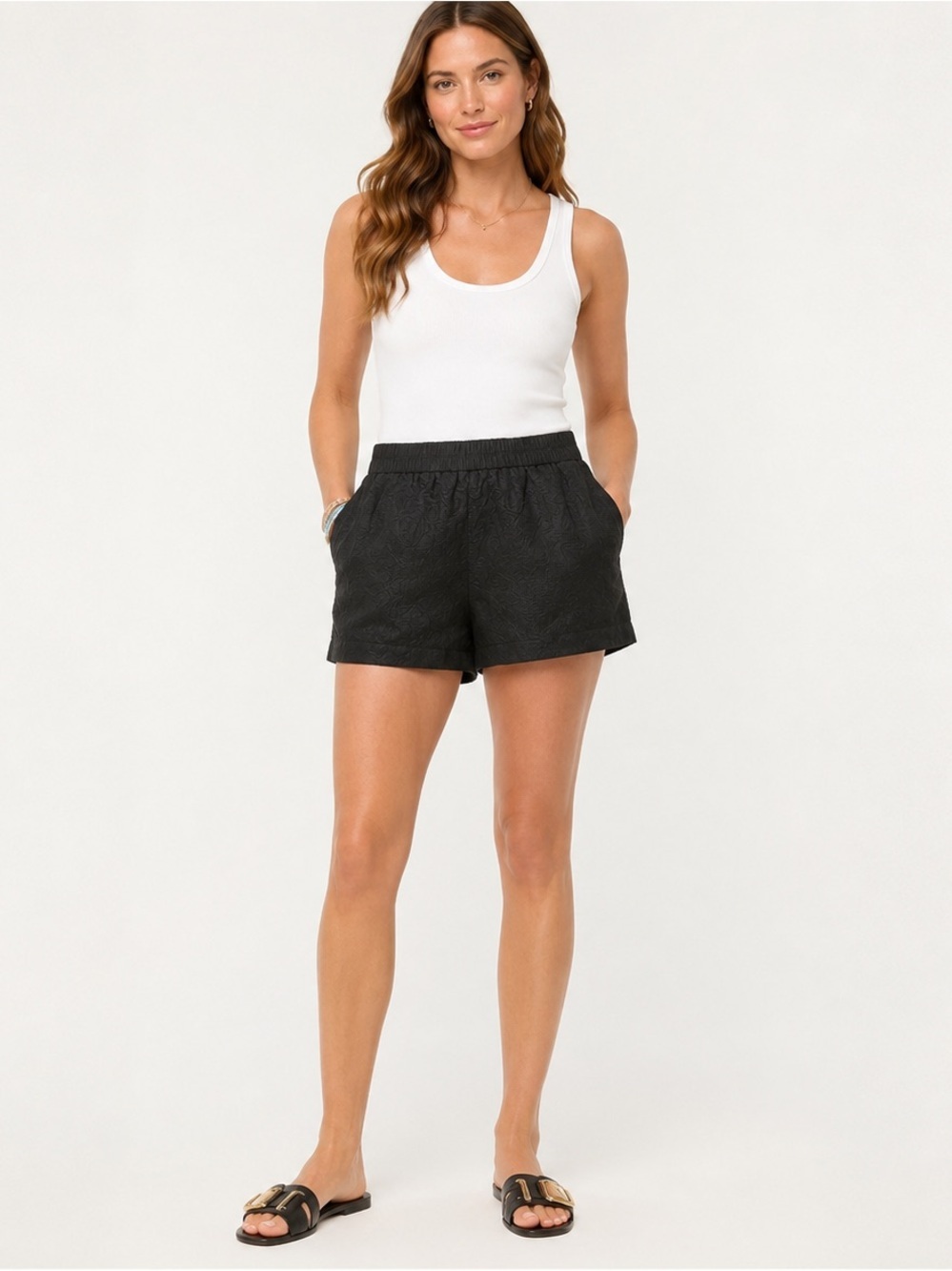 J.Crew Black Floral Jacquard Boardwalk Shorts Size 6 NWT